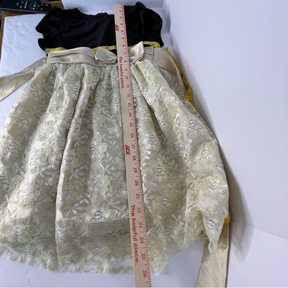 Jayne Copeland Girls Lace Holiday Dress Black Velour Layered Tulle Lace Skirt 5 - Picture 15 of 16